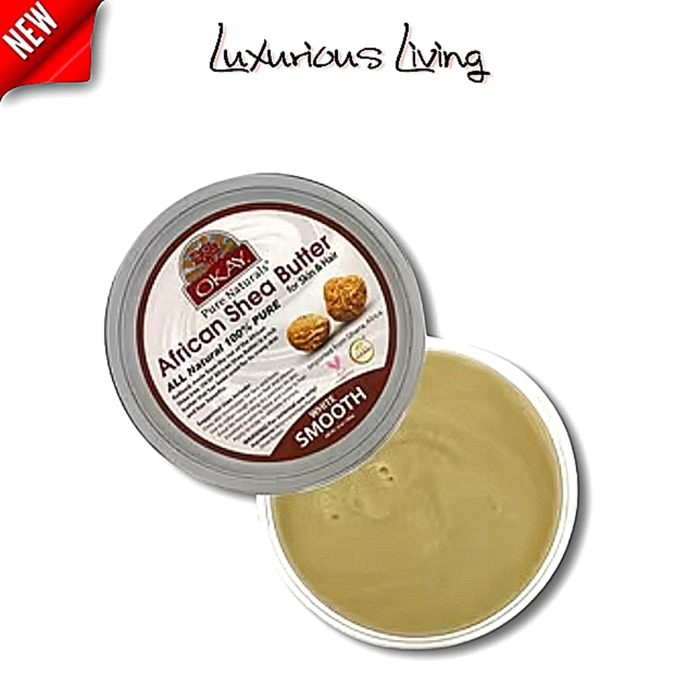 Okay Pure Naturals African Shea Butter, White Smooth, 13 oz (368 g)